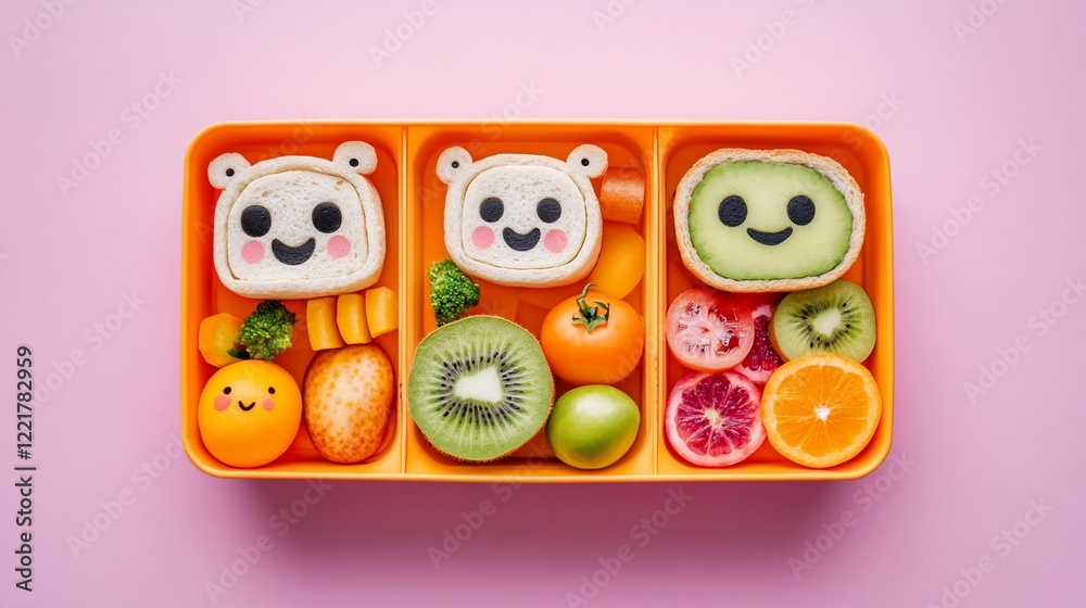 Fototapeta premium Adorable Bento Box: Fun Food Art for Kids