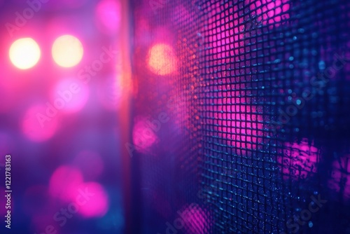 Wallpaper Mural Vibrant Neon Lights Through a Textured Surface Torontodigital.ca