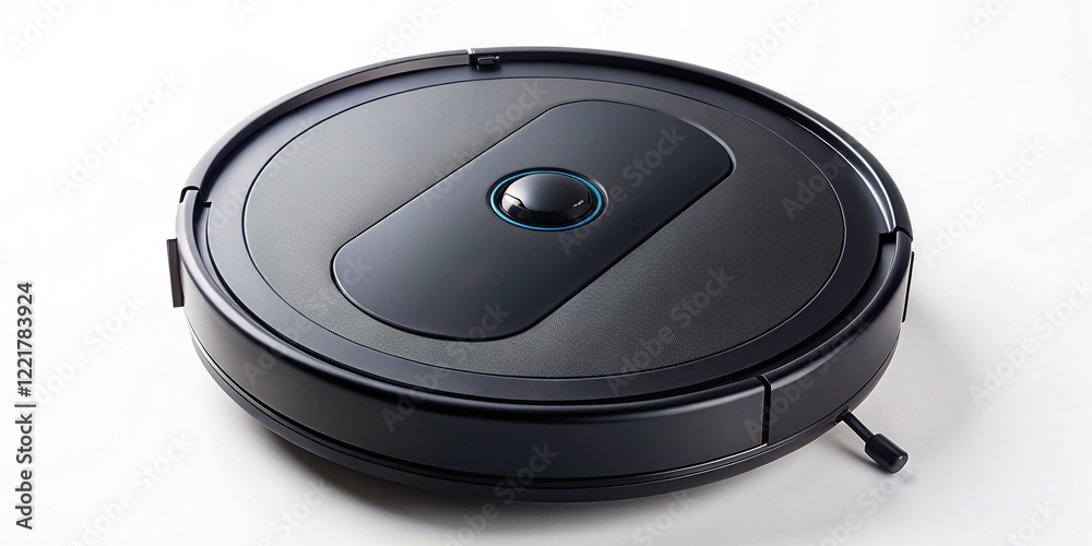 Top View Silhouette of a Modern Robot Vacuum Cleaner - New Technology Cleaning Device Top View Silhouette of a Modern Robot Vacuum Cleaner - New Technology Cleaning Device