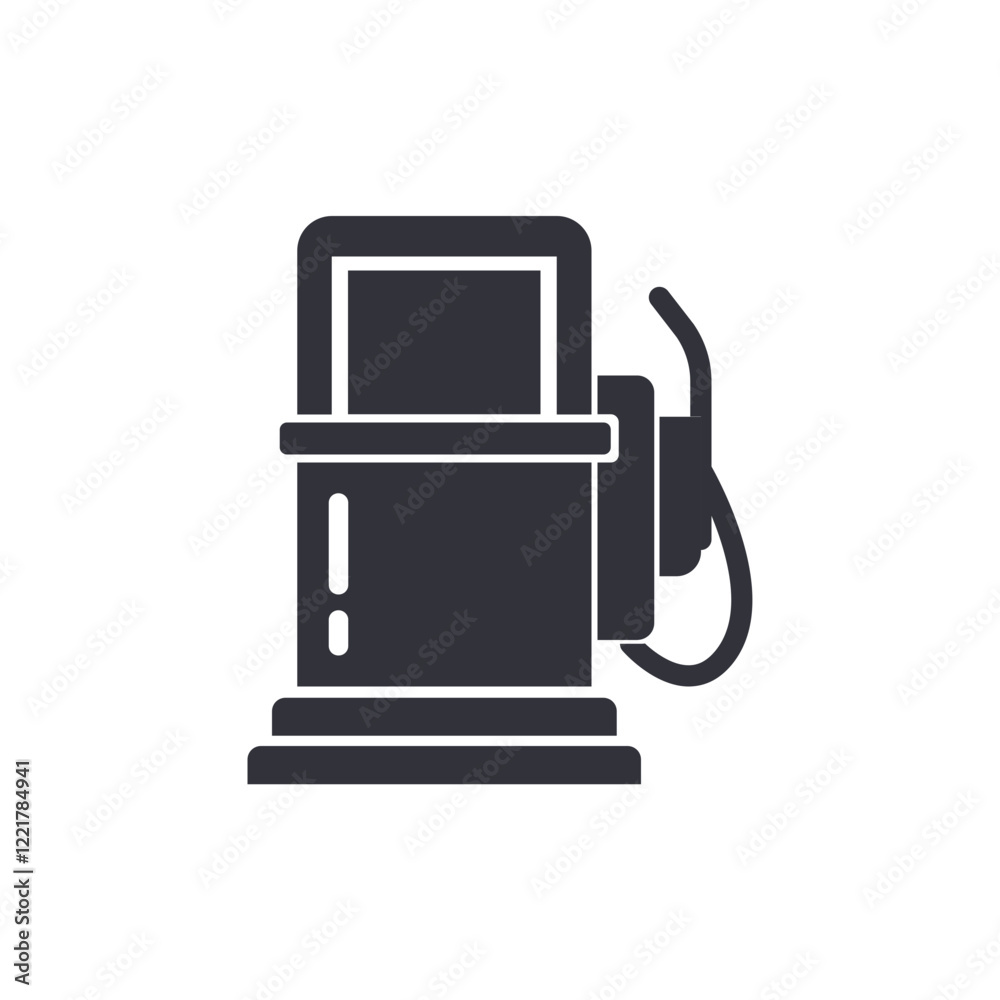 Naklejka premium Fuel pump solid icons, minimalist vector illustration ,simple transparent graphic element .Isolated on white background