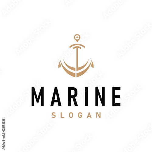 silhouette illustration anchor logo sailor design simple ocean symbol anchor ship marine retro vintage