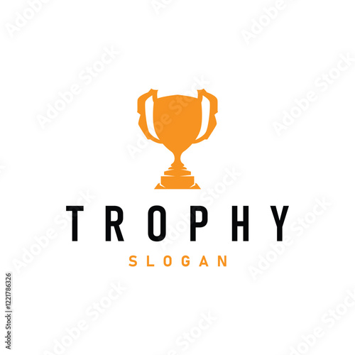 trophy logo design tournament symbol silhouette award victory championship illustration badge template
