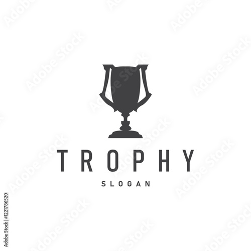 trophy logo design tournament symbol silhouette award victory championship illustration badge template