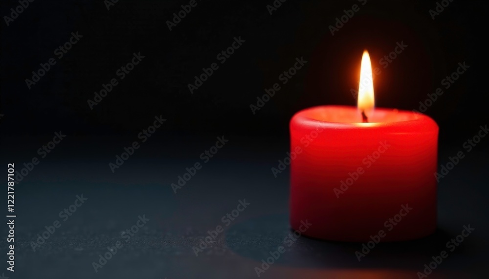 Low-angle shot of red candle on black surface, flame, candle, low angle Low-angle shot of red candle on black surface, flame, candle, low angle