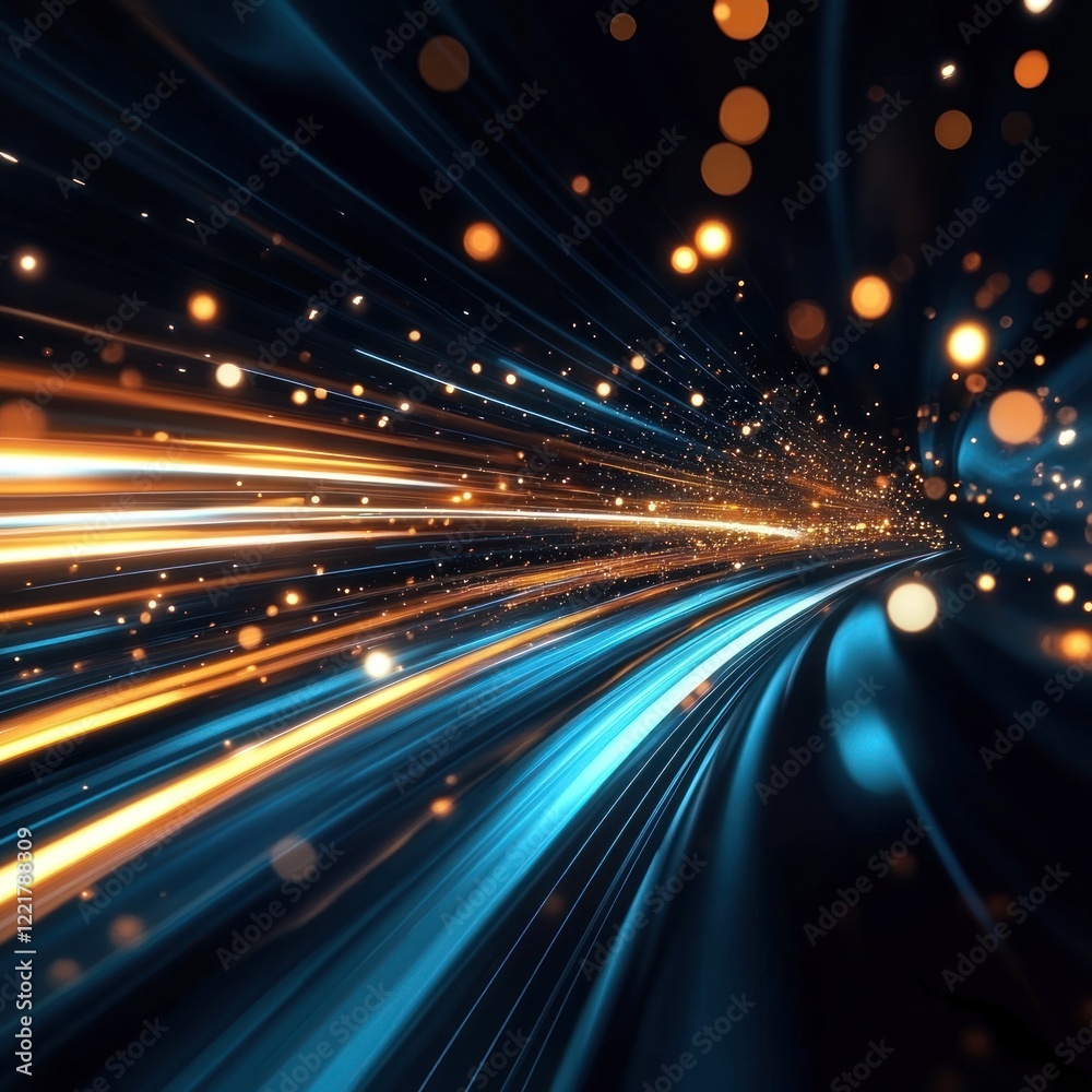 Obraz premium Abstract Speed and Light Tunnel