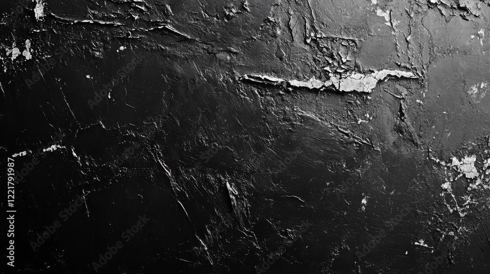 Fototapeta premium Black Textured Surface Abstract Art Background