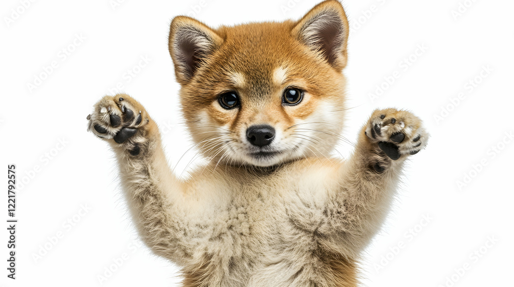 Obraz premium Adorable Shiba Inu Puppy with Playful Expression and Soft Fur