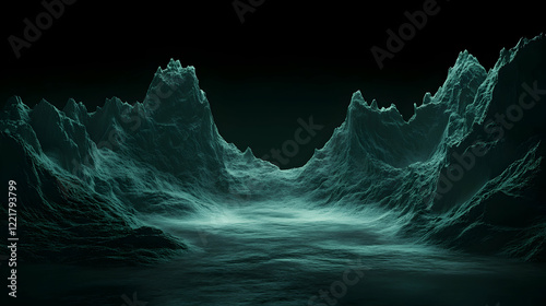 Wallpaper Mural Ethereal Mountain Landscape with Dark Atmosphere and Abstract Elements Torontodigital.ca