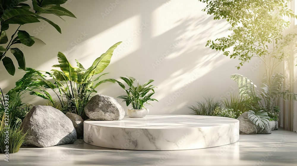 many plants in the room and a round table