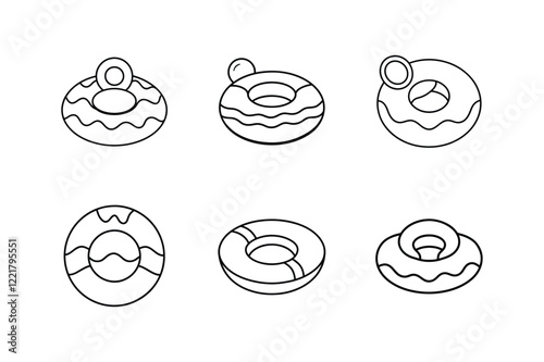 pool float line art vector illustration