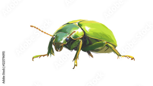 Green bug on transparent background photo