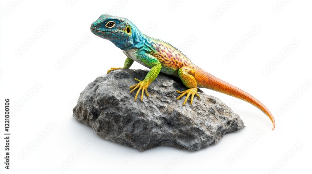 Fototapeta premium Colorful Lizard on a Rock