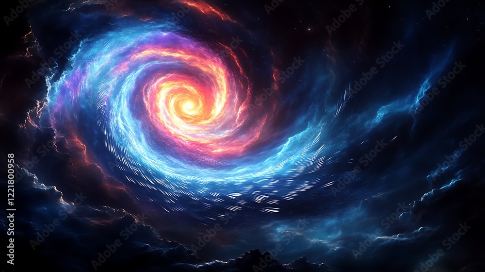 Cosmic Spiral Nebula Swirling Colors Across Space Cosmic Spiral Nebula Swirling Colors Across Space