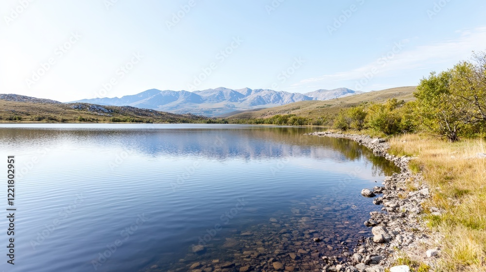 Majestic mountains reflecting in a calm lake. Majestic mountains reflecting in a calm lake.