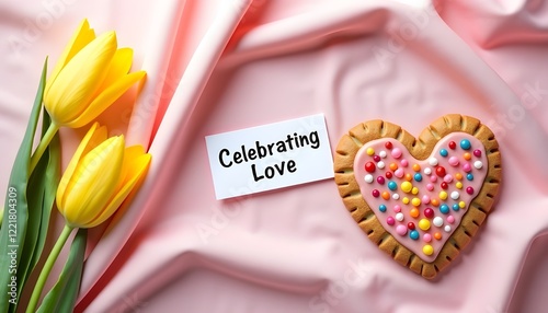 heart-shaped cookie with 
