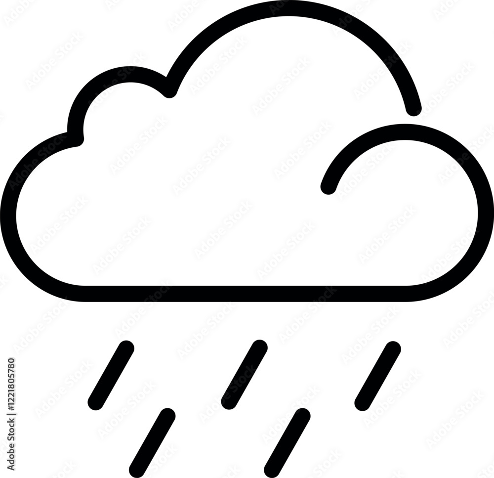Rain line icon single high quality Rain line icon single high quality
