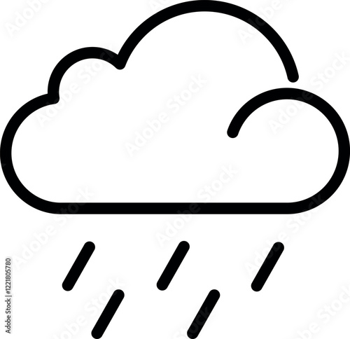 Rain line icon single high quality