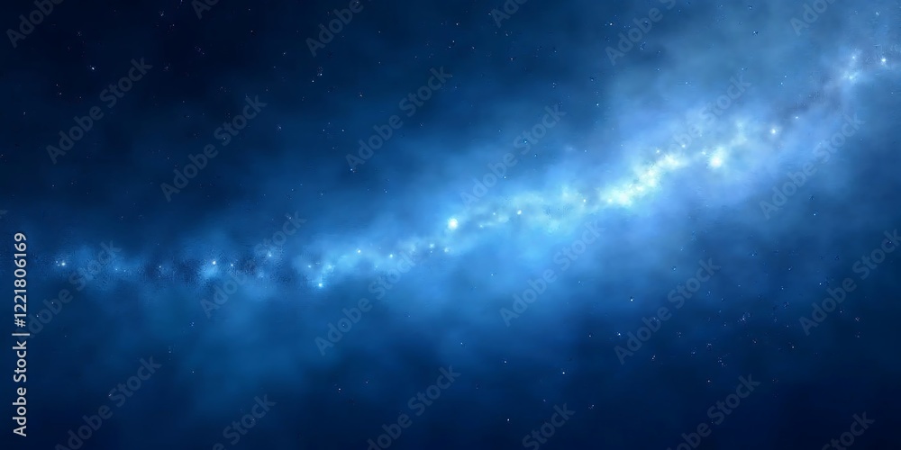 Fototapeta premium Cosmic Nebula: A Celestial Tapestry of Blue Hues