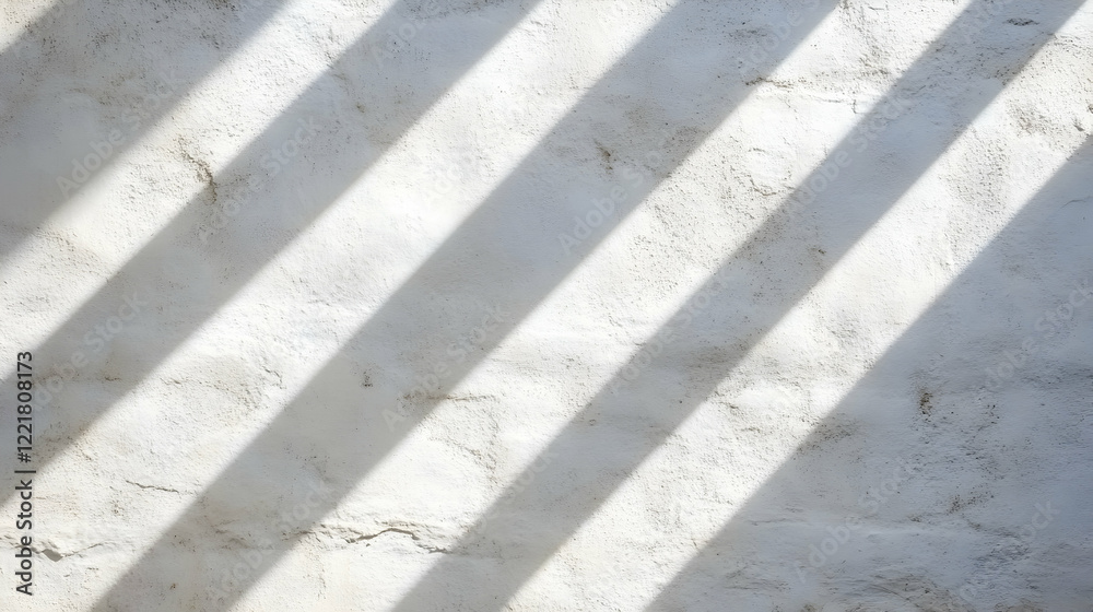 Diagonal sunlight shadows on textured wall Diagonal sunlight shadows on textured wall