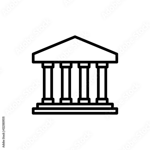 Bank icon vector. Bank sign and symbol, museum, university
