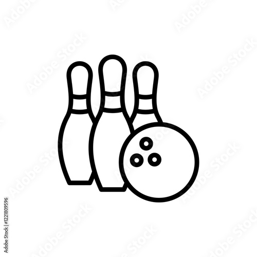 Bowling icon vector. bowling ball and pin sign and symbol.