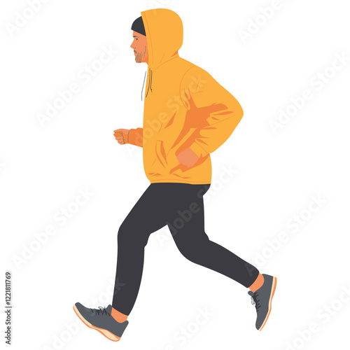 A man wearing hoodie illustration jogging sweatshirt vector