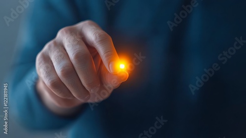 Radiant glow held in hand, a captivating display of light, illumination and human touch