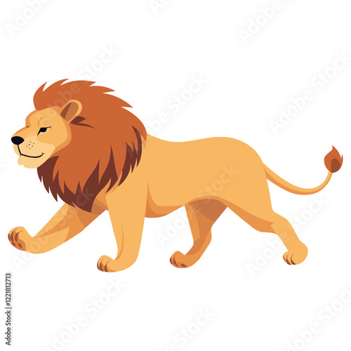 Lion running lion illustration animal vector