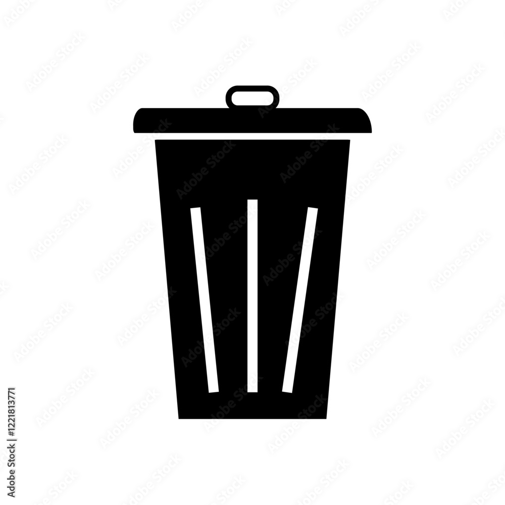 wastebasket silhouette icon design template wastebasket silhouette icon design template