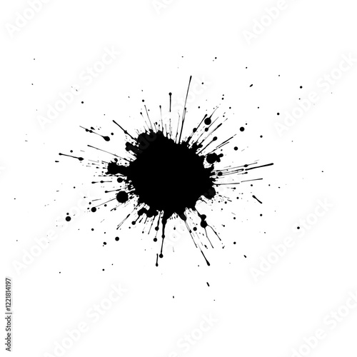 Simple real ink splatter black illustration silhouette vector