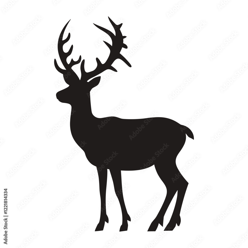 Obraz premium Reindeer silhouette illustration wildlife animal vector