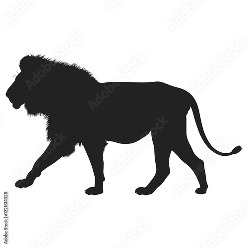 Lion walking silhouette lion illustration vector