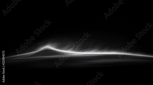 Glowing minimalist landscape serene monochrome tones. AI Generated