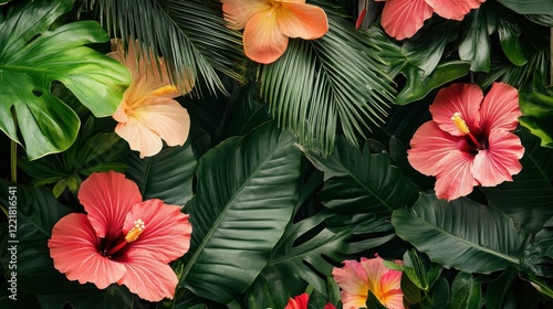 Wallpaper Mural Vibrant Tropical Garden with Lush Flowers and Foliage Torontodigital.ca