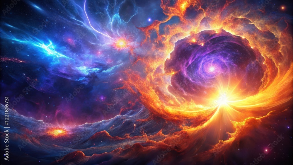 Cosmic Nebula A Fiery and Iridescent Celestial Dance of Light and Energy Cosmic Nebula A Fiery and Iridescent Celestial Dance of Light and Energy