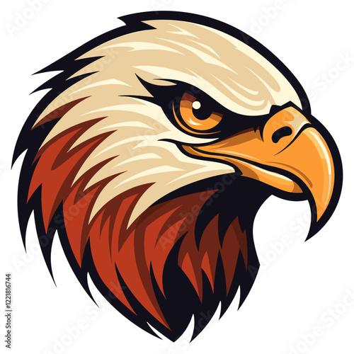 Falcon head retro logo illustration eagle bird vector