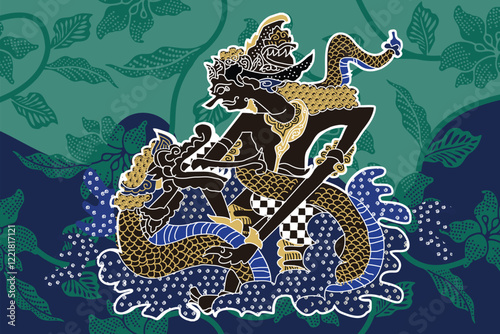 Indonesian Batik with Werkudara and Dragon motifs in various very exclusive variationsPrint