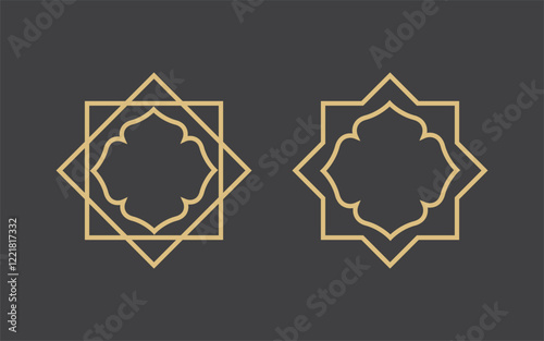 Geometric logo template. Vector circular arabic ornamental symbols