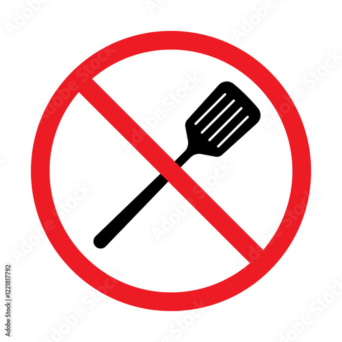 Vector No Spatula Sign on White Background