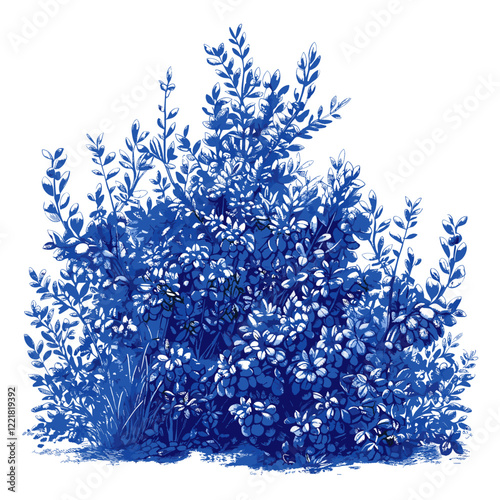 Hand drawn bush drawing nature plant vector