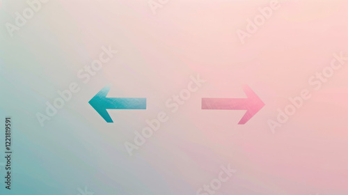 Free Download Abstract arrows in contrasting colors on soft gradient background create modern and minimalistic design. This evokes sense of direction and choice - GFXLoad