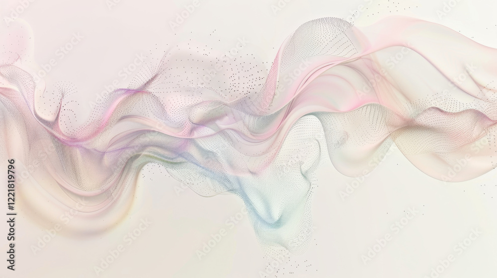 Obraz premium soft, flowing abstract design with pastel colors and delicate curves, creating sense of tranquility and movement