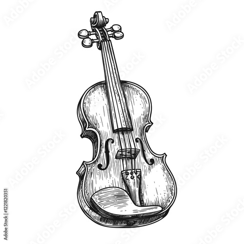 Violin violin black white vector