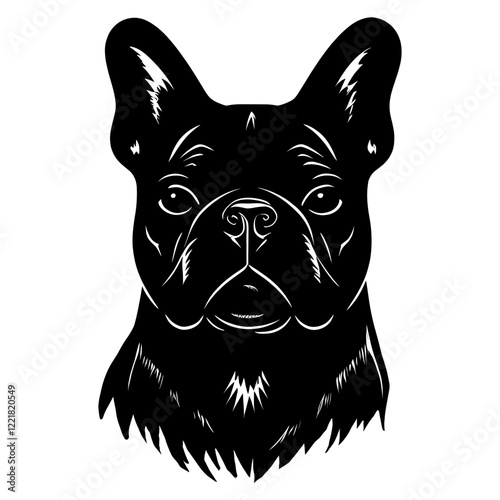 Collection portrait bulldog illustration silhouette graphic vector