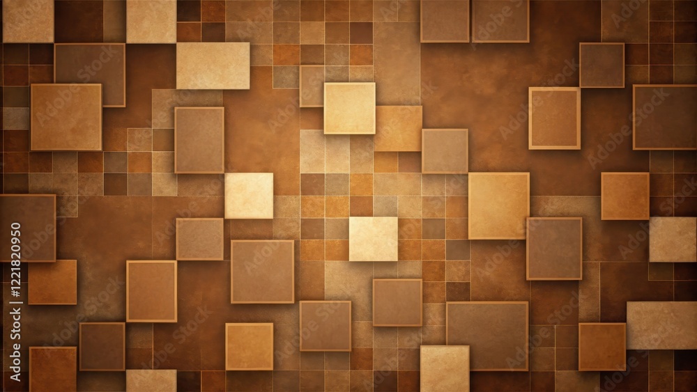 Abstract Brown Square Pattern Design with Textured Background Abstract Brown Square Pattern Design with Textured Background