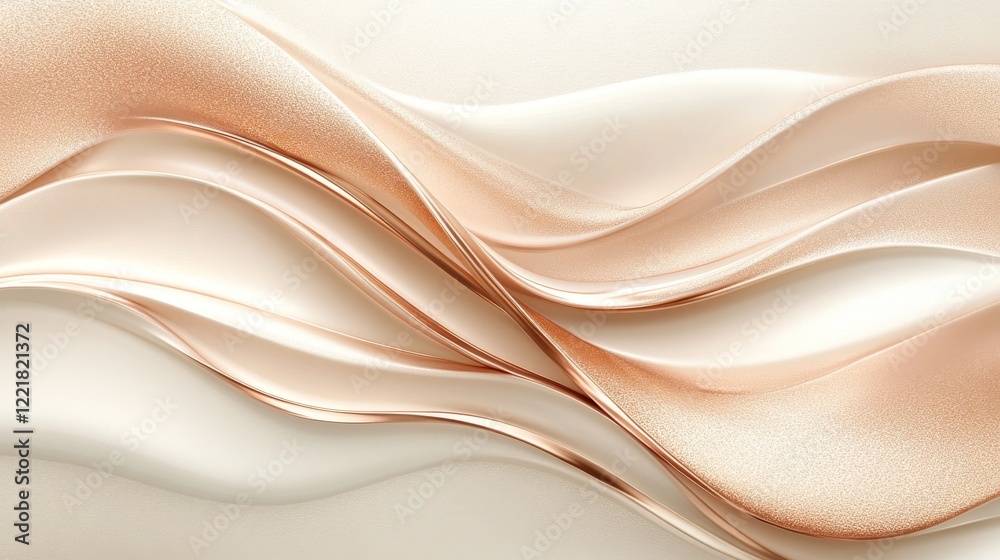 Fototapeta premium Elegant Rose Gold and Cream Wave Abstract Design