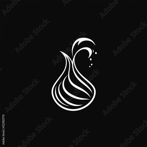 aquarius zodiac symbol in white simple lines vector