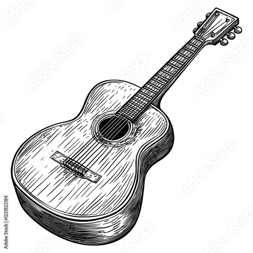 Guitar guitar style black vector