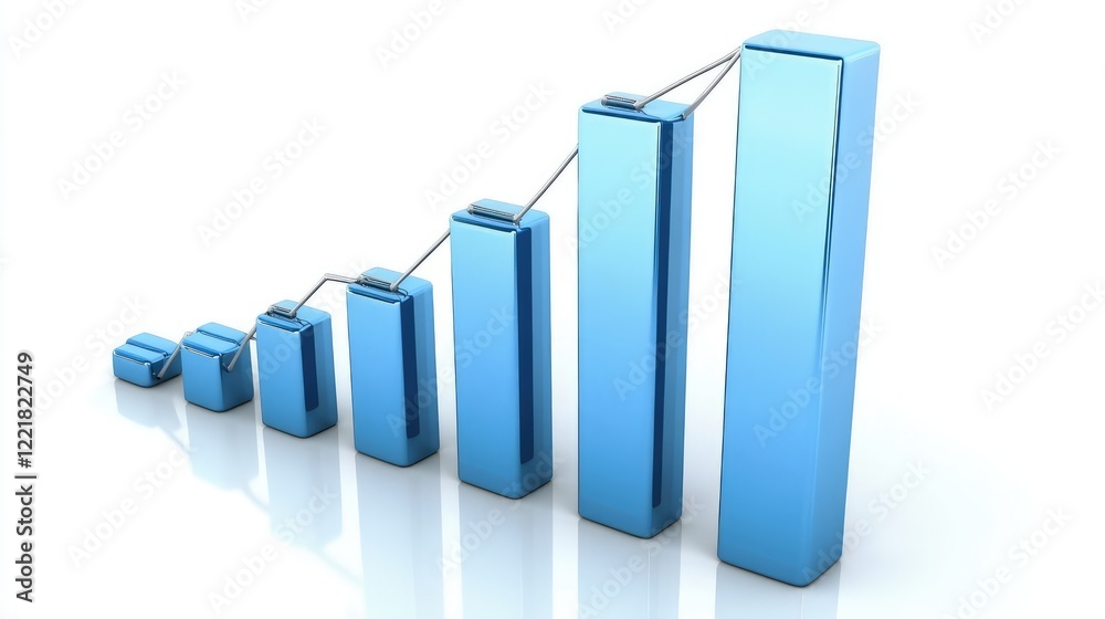 A business dashboard with bar graphs showing increasing success, representing business growth in a competitive market A business dashboard with bar graphs showing increasing success, representing business growth in a competitive market