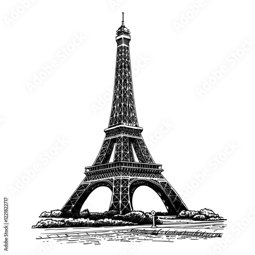 Eiffel Tower tower art drawing vector